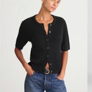 Madewell Black Short-Sleeve Cardigan